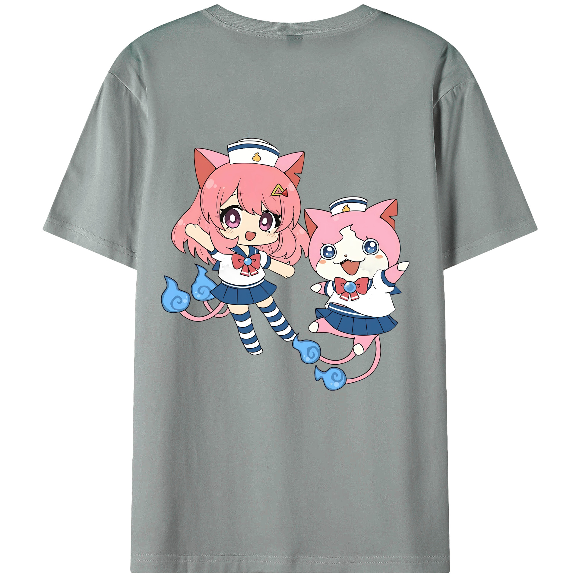 （画像用） 妖怪ウォッチ Yo-kai Watch 綿100％ メンズ半袖Tシャツ（バックプリント） 通気性